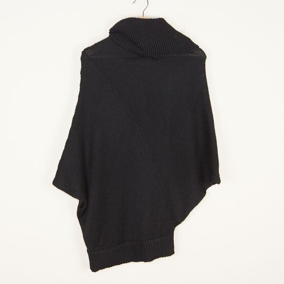 Jigsaw Turtleneck Cowl Thick Sleeveless Sweater Black Wool Blend Womens Sz OS - Picture 2 of 10